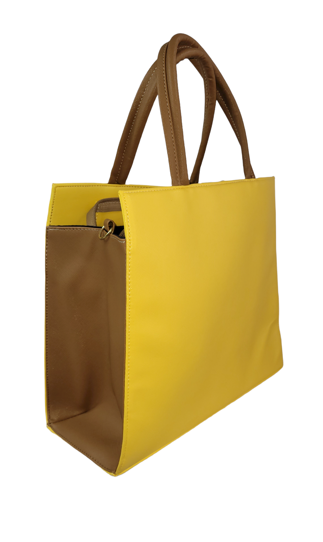 Yellow strapless handbag