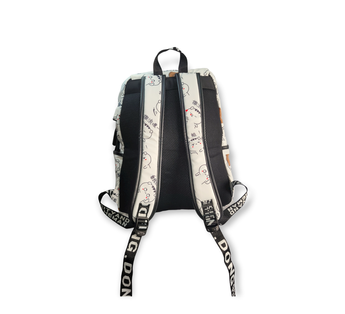 White emoji cat trendy backpack